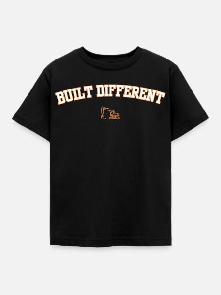 Anders gebaut – Lustiger Bagger-Konstruktion Des - Kinder T-Shirt - Schwarz