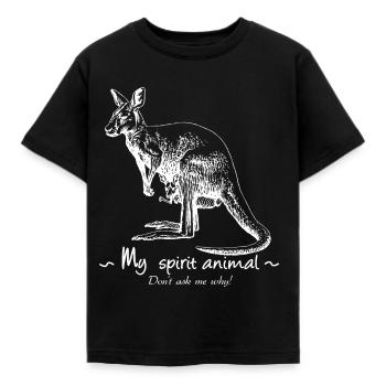Mon animal totem est le kangourou. - T-shirt Enfant - noir - Devant - AI Model Kid Female (0cm)