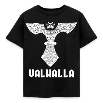Valhalla Viking Pirate Gift Walhalla Runes - Kids' T-Shirt - black - Front - AI Model Kid Female (0cm)