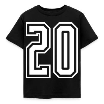 20 Number number - Kids' T-Shirt - black - Front - AI Model Kid Female (0cm)