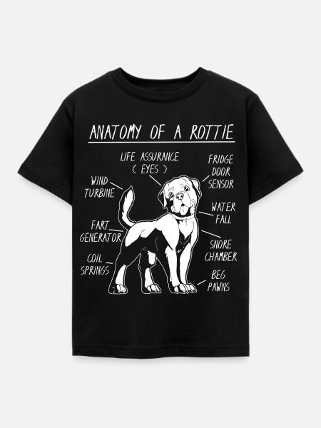Anatomy ofa Rottweiler - Kinder T-Shirt - Schwarz