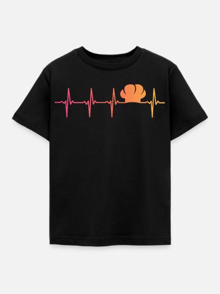 Chef Cuisine Sunset Heartbeat Chef - Kinder T-Shirt - Schwarz