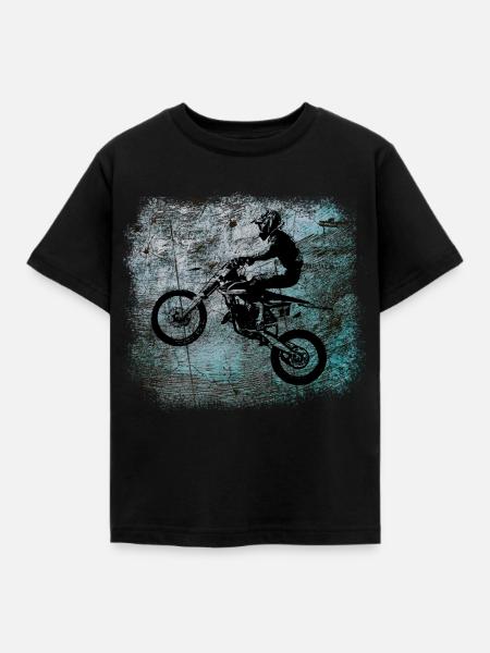 Motorrad Motocross Motorsport Geschenk - Kinder T-Shirt - Schwarz
