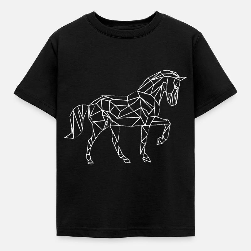 Pferd - Kinder T-Shirt - Schwarz