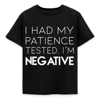 PATIENCE, GESCHENK - Kinder T-Shirt - Schwarz - Vorne - AI Model Kid Female (0cm)