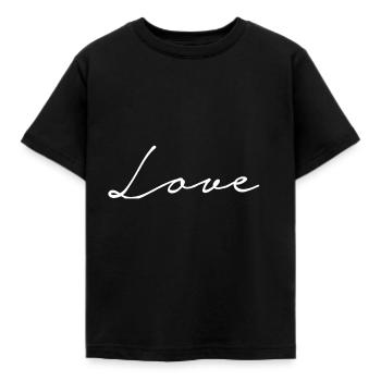 Love - Kids' T-Shirt - black - Front - AI Model Kid Female (0cm)