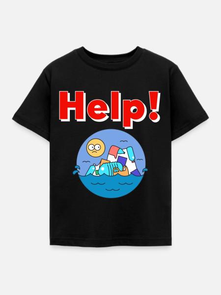 Plastik Umweltschutz - Kinder T-Shirt - Schwarz
