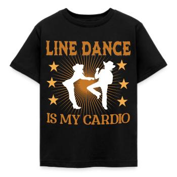Country Western Dancing Cowboy Line Dance - Kids' T-Shirt - black - Front - AI Model Kid Female (0cm)