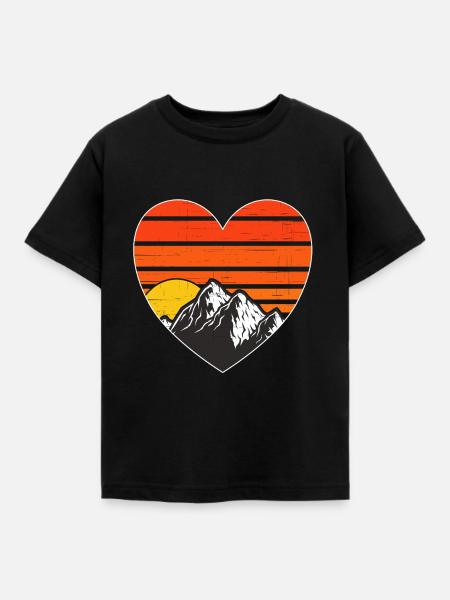 Wandern Berge - Kinder T-Shirt - Schwarz