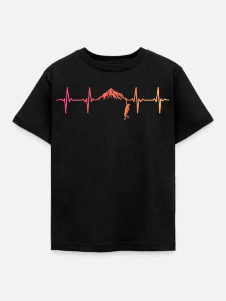 Kletternder Sunset Heartbeat Climber - Kinder T-Shirt - Schwarz