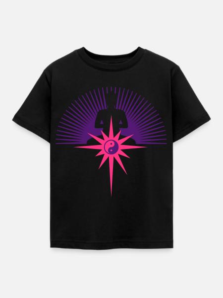 BUDDHA Stern - Kinder T-Shirt - Schwarz