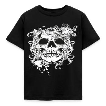 skull whait - T-shirt Enfant - noir - Devant - AI Model Kid Female (0cm)