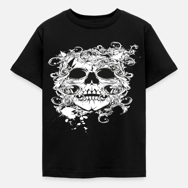 skull whait - T-shirt Enfant - noir