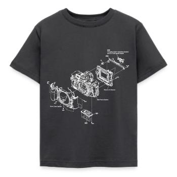 Rétro caméra blanc illustration technique - T-shirt Enfant - charbon - Devant - AI Model Kid Female (0cm)