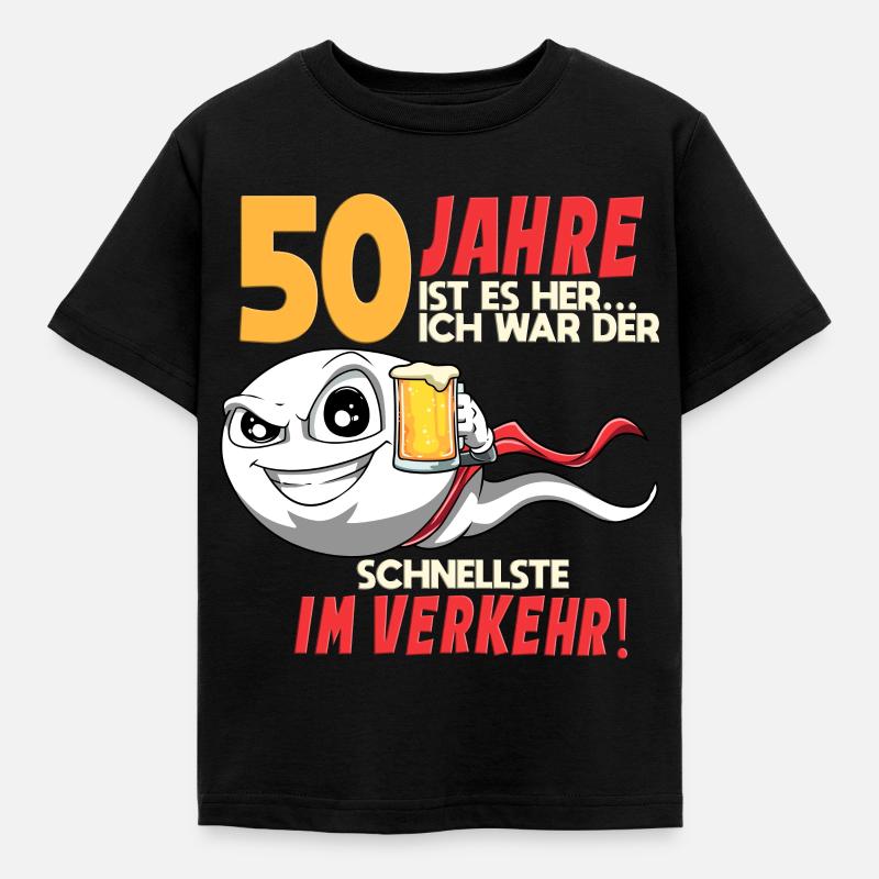 50 Geburtstag Mann Sperma 50 Jahre Geschenkidee - Kinder T-Shirt - Schwarz