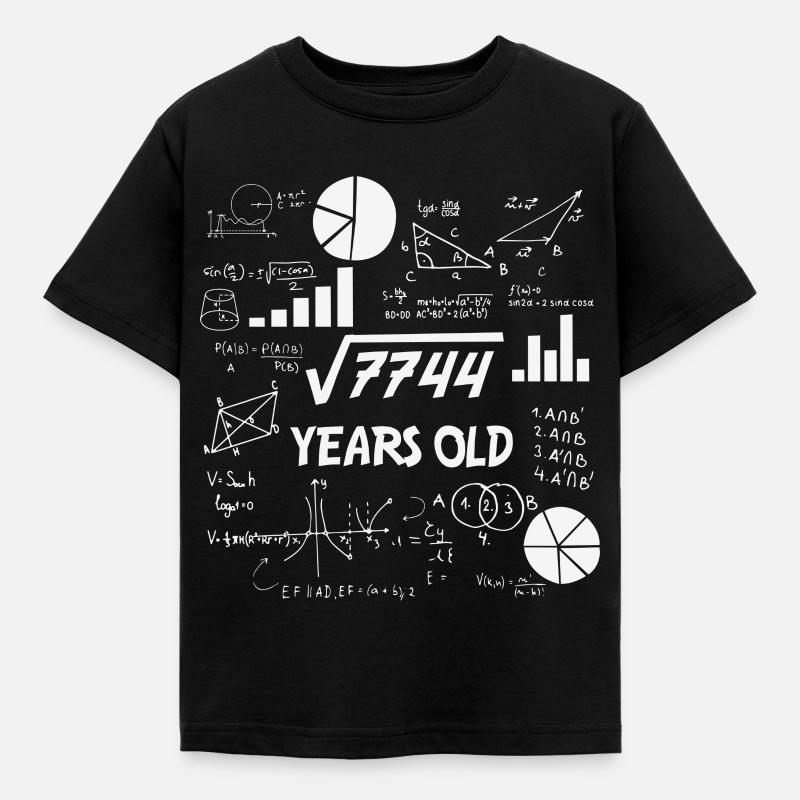 Square Root of 7744 | 88 Birthday Math 88 Years - Kinder T-Shirt - Schwarz