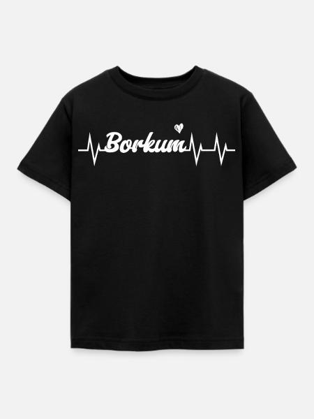 Heartbeat Borkum - Kinder T-Shirt - Schwarz