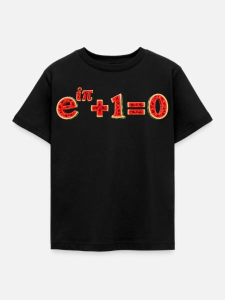 Euler Identität Wassermelonenmathematik - Kinder T-Shirt - Schwarz