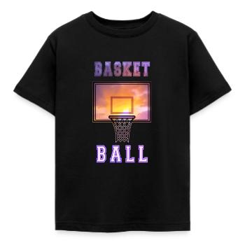 Basketballkorb Korb Basketball Sport - Kinder T-Shirt - Schwarz - Vorne - AI Model Kid Female (0cm)
