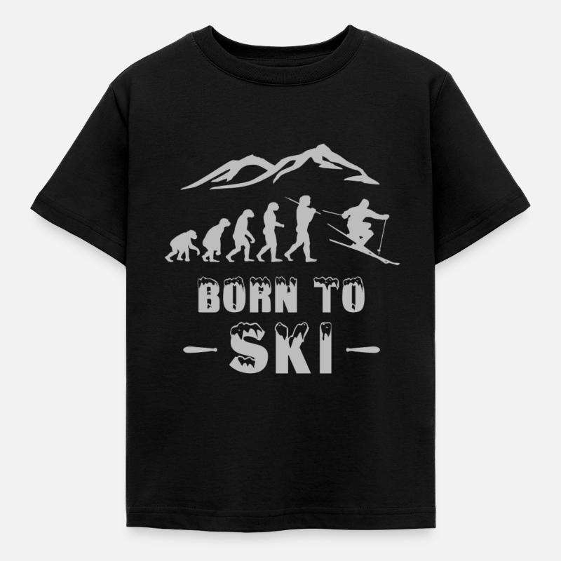 Ski Evolution né chez le skieur - T-shirt Enfant - noir