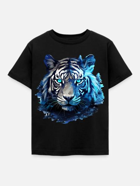 Tiger - Kinder T-Shirt - Schwarz