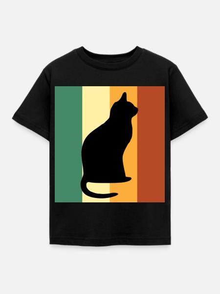 Katze Haustier - Kinder T-Shirt - Schwarz