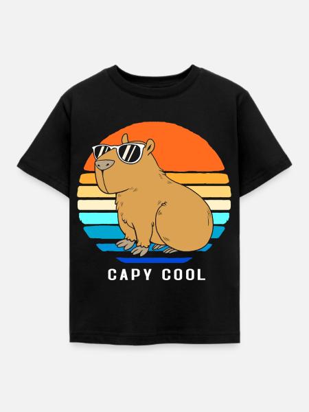 Capybara Capibara - Kinder T-Shirt - Schwarz