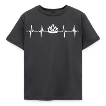 Panneau de la Guilde du Cœur du Charpentier - T-shirt Enfant - charbon - Devant - AI Model Kid Female (0cm)