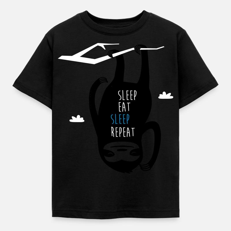 Sleep Eat Sleep Repeat Sloth - T-shirt Enfant - noir