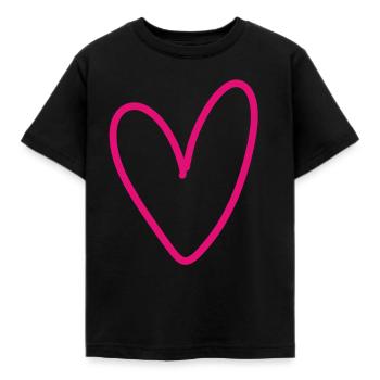 Painted pink heart - Kids' T-Shirt - black - Front - AI Model Kid Female (0cm)