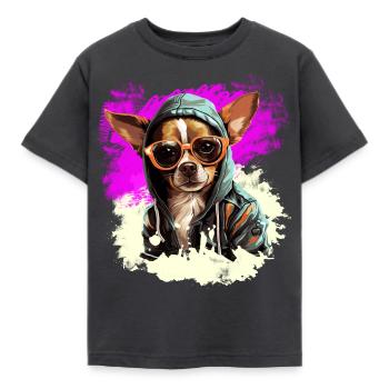 Règle du chihuahua : gouverner le paysage urbain - T-shirt Enfant - charbon - Devant - AI Model Kid Female (0cm)