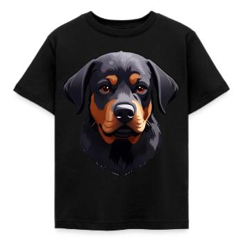 Adorable Rottweiler puppy - Kids' T-Shirt - black - Front - AI Model Kid Female (0cm)
