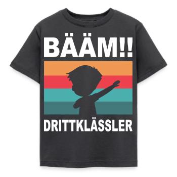 Drittklässler Bääm! Dritte Klasse 3.Klasse Schule - Kinder T-Shirt - Dunkelgrau - Vorne - AI Model Kid Female (0cm)