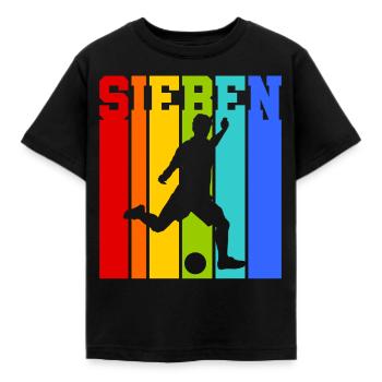 Sieben Jahre alt - Alter - Geburtstag - Kind - Kinder T-Shirt - Schwarz - Vorne - AI Model Kid Female (0cm)