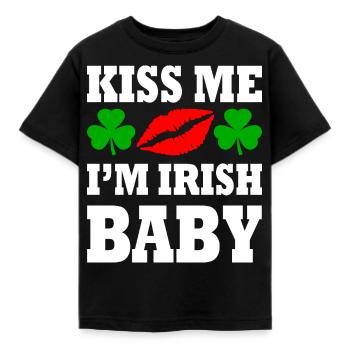 kiss me im irish baby - T-shirt Enfant - noir - Devant - AI Model Kid Female (0cm)