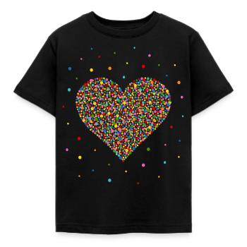 Konfetti Herz - Kinder T-Shirt - Schwarz - Vorne - AI Model Kid Female (0cm)