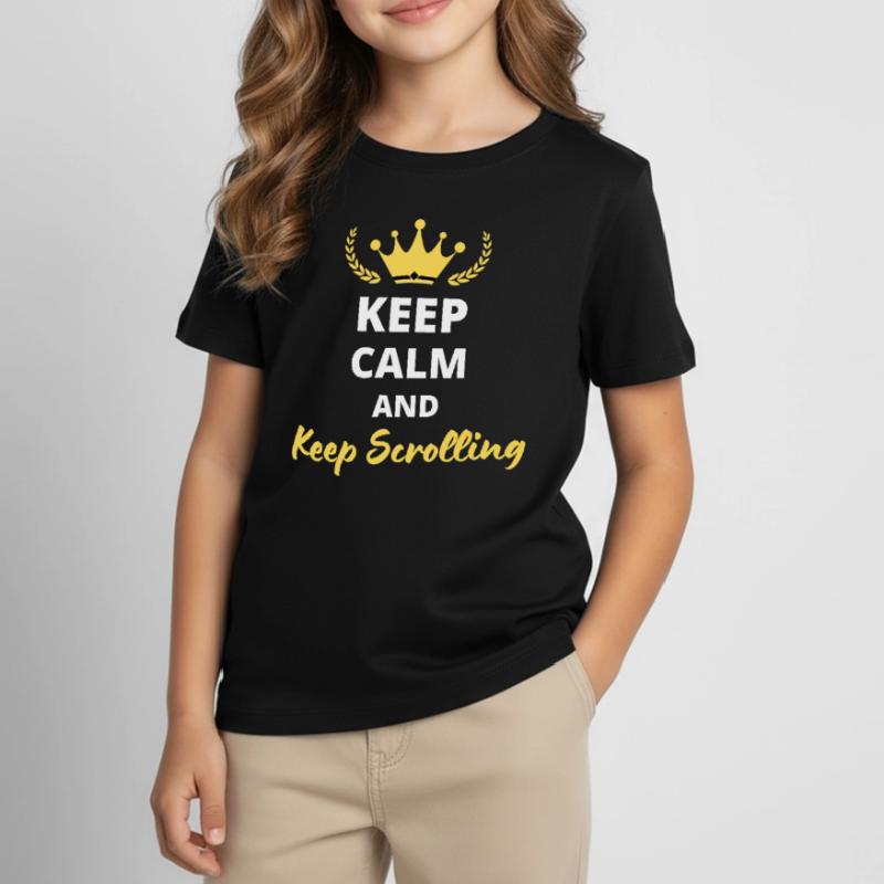 "Keep Calm and Keep Scrolling" - Screen Addict Kids' T-Shirt