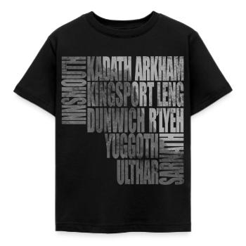 Lovecraftian Plätze - Kinder T-Shirt - Schwarz - Vorne - AI Model Kid Female (0cm)
