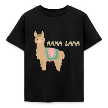 Mama Lama - Kinder T-Shirt - Schwarz - Vorne - AI Model Kid Female (0cm)