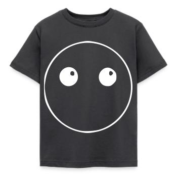 Emoji Schweigen Skizze weiß - Kinder T-Shirt - Dunkelgrau - Vorne - AI Model Kid Female (0cm)