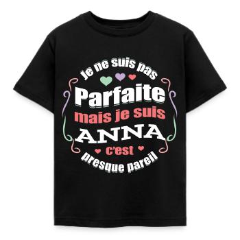 ANNA PARFAITE - PRENOM ANNA - T-shirt Enfant - noir - Devant - AI Model Kid Female (0cm)