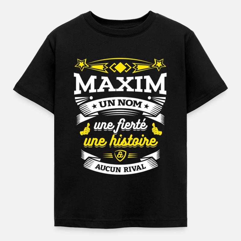 MAXIM UN NOM UNE FIERTÉ AUCUN RIVAL - T-shirt Enfant - noir