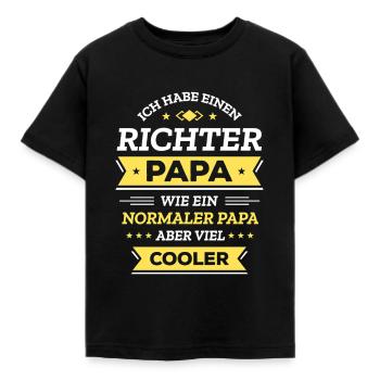 RICHTER PAPA COOL, GERECHT, STIL, JUSTIZ - Kinder T-Shirt - Schwarz - Vorne - AI Model Kid Female (0cm)