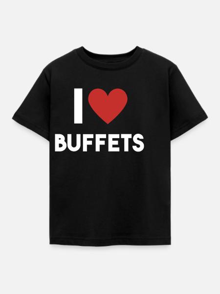 I Love Buffets mit Herz - Kinder T-Shirt - Schwarz