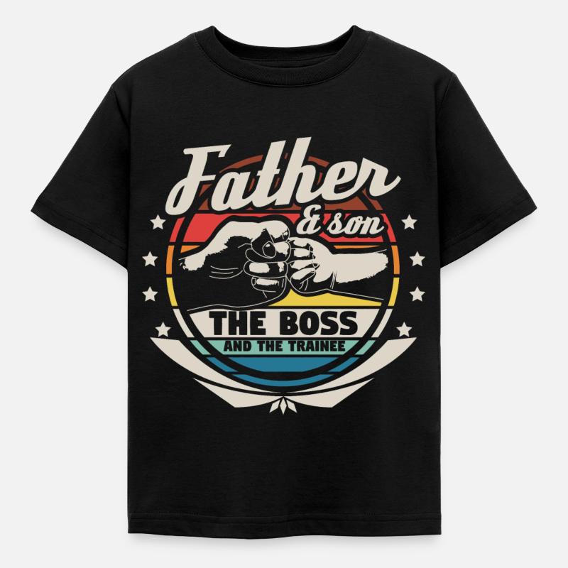 Far og søn Fars gaveide - Børne-T-shirt - sort