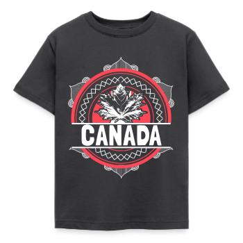 Kanada Herkunft Geschenk - Kinder T-Shirt - Dunkelgrau - Vorne - AI Model Kid Female (0cm)