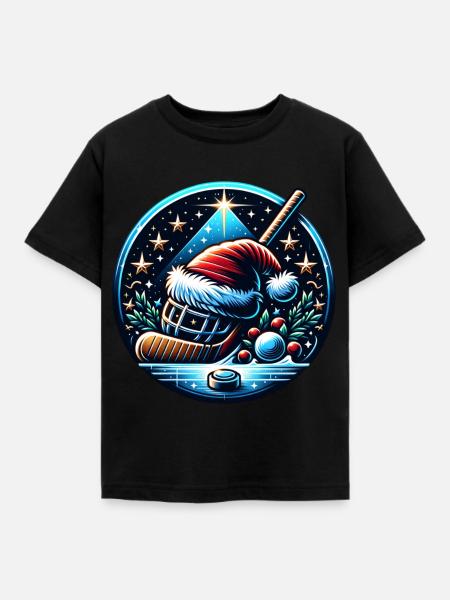 EishockeySpieler Winter - Kinder T-Shirt - Schwarz