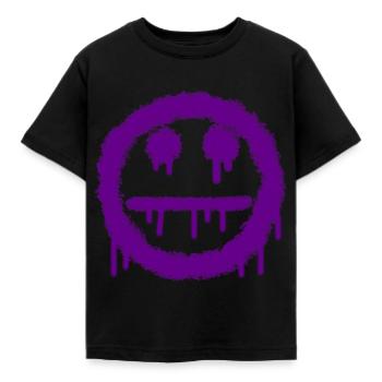 smilie mep zeraufen lila - Kids' T-Shirt - black - Front - AI Model Kid Female (0cm)