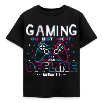 Gaming Du bist nicht Du Offline - Kinder T-Shirt - Schwarz - Vorne - AI Model Kid Female (0cm)
