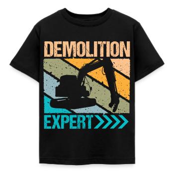 Demolition Expert Baggerfahrer - Kinder T-Shirt - Schwarz - Vorne - AI Model Kid Female (0cm)
